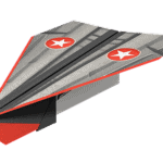 Red and Grey B22 Bomber paper airplane design
