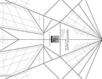 Geometric perspective grid diagram with QR code
