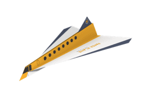 Branded paper airplane template