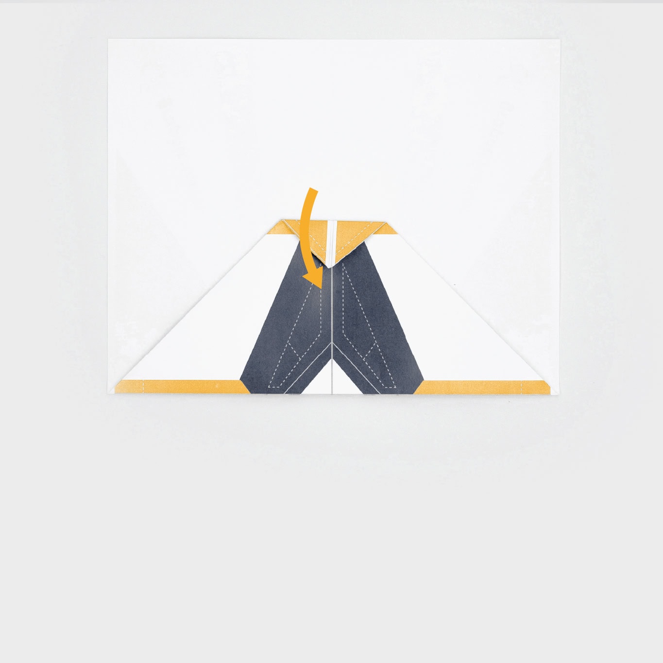Then, fold the very tip of the newly created point toward yourself.