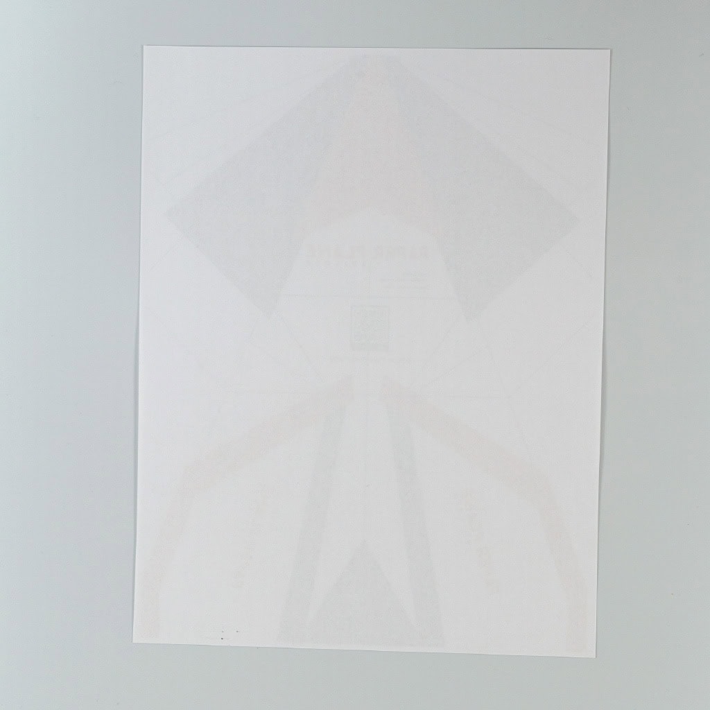 Start with the graphics pointing down and the nose pointed away from you.
