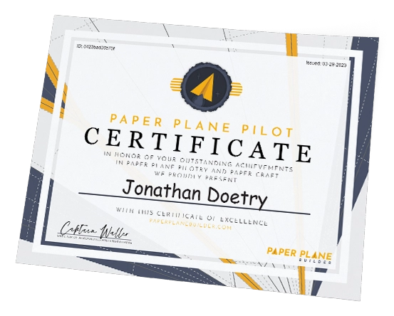 Paper plane makers need a paper airplane pilot certificate