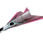 Pink Dragon spaceship Paper Plane Design
