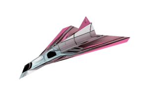 Pink Dragon spaceship Paper Plane Design