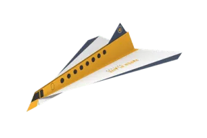 Branded paper airplane template