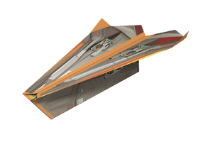 Orange Jetstream paper airplane template