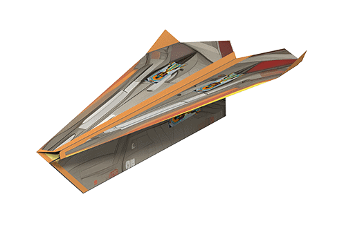 Orange Jetstream paper airplane template