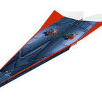 blue and red Stinger Paper airplane design