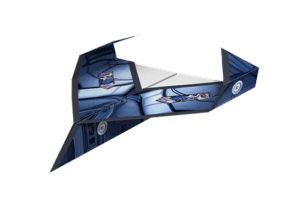 Blue Wasp paper plane design
