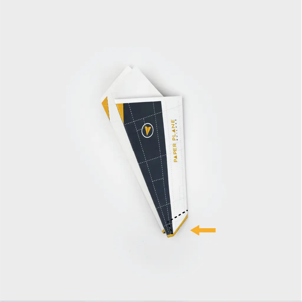 After creating a good crease, softly push the newly created crease inside the fuselage.