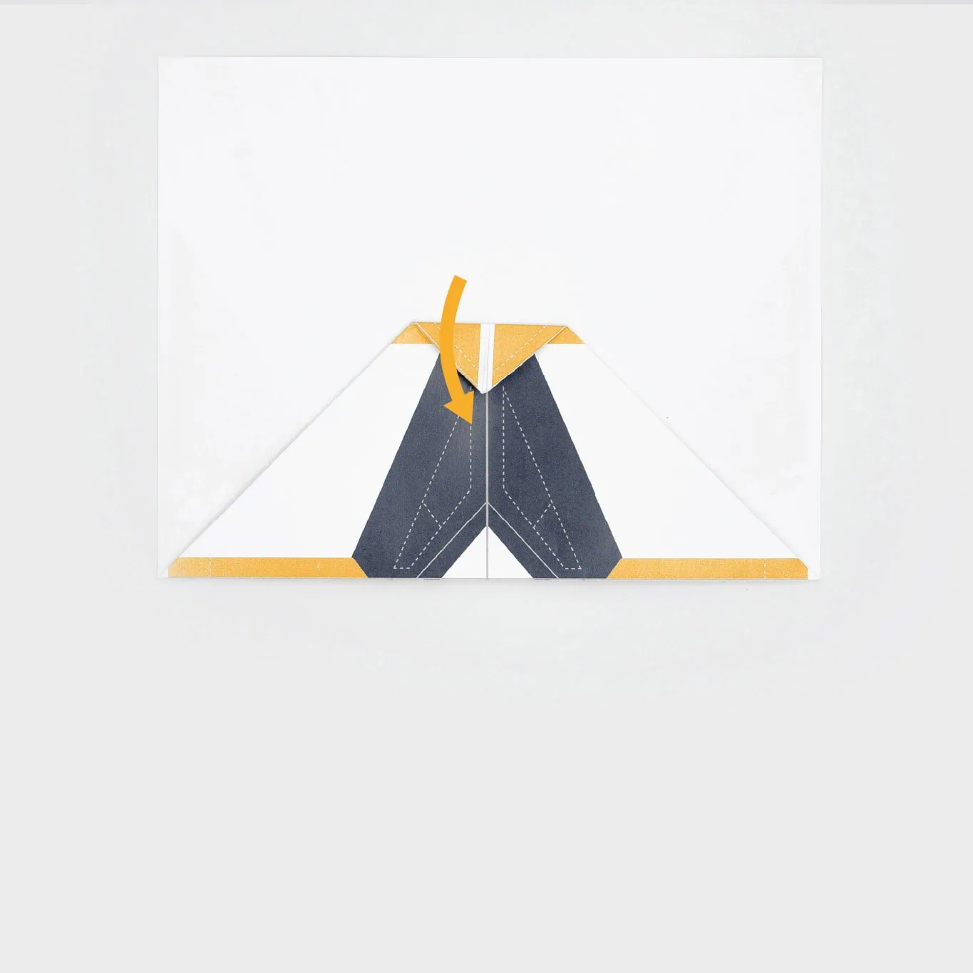 Then, fold the very tip of the newly created point toward yourself.