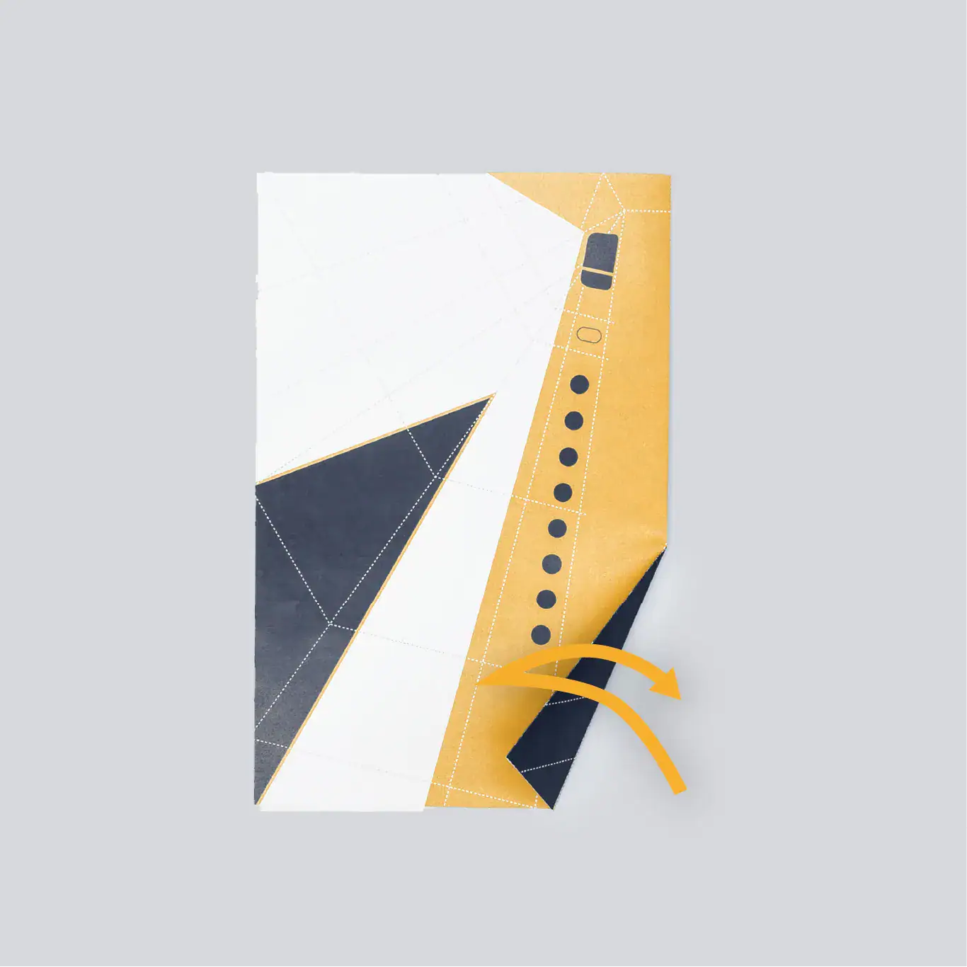 To crease the lower right hand edge of the paper to create a tail, then fold the tail from side to side. REF: Line #2