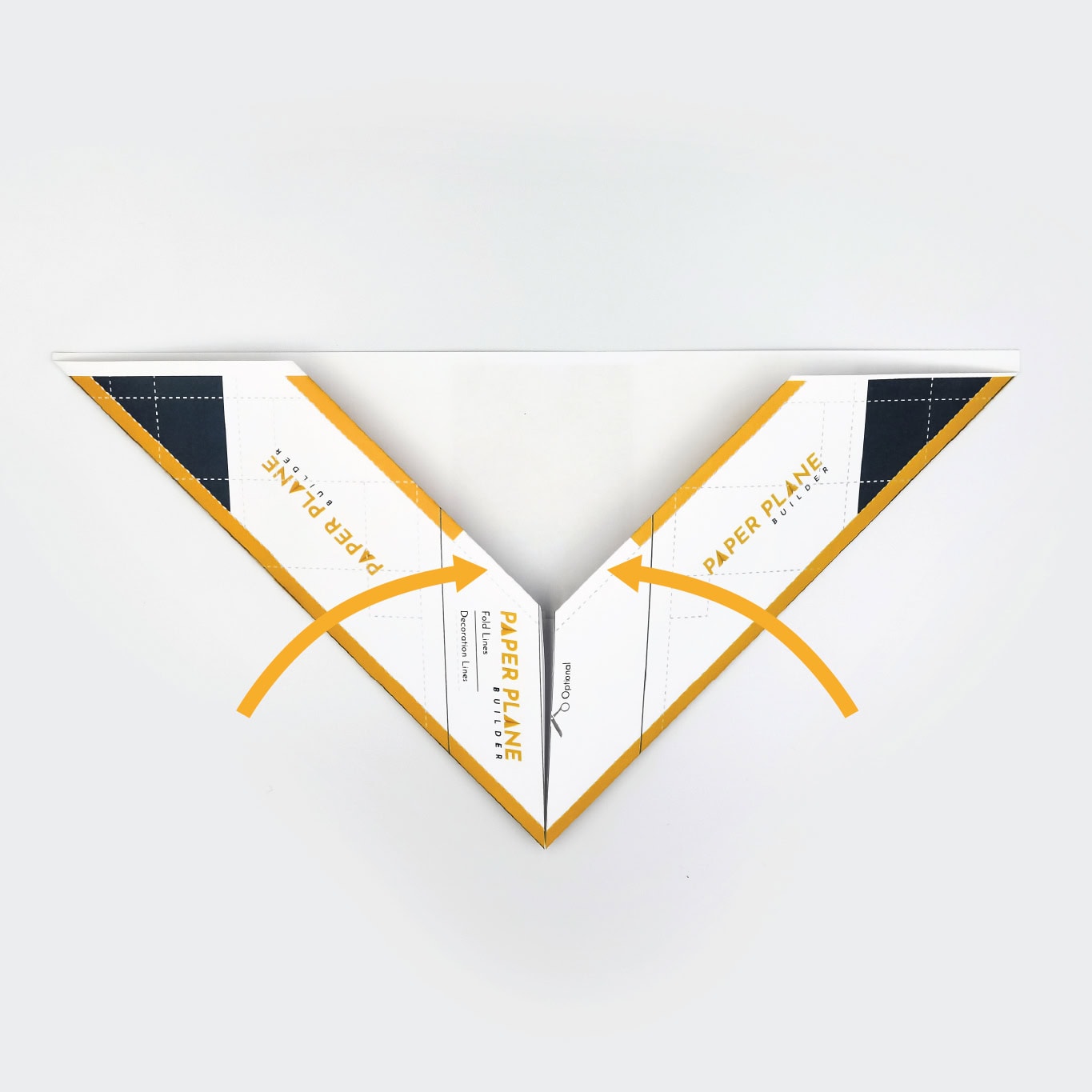 Fold the newly created left and right edges inward until the top edge meets in the middle of the page.